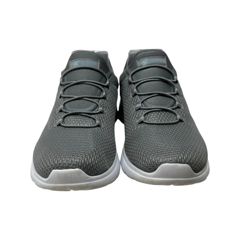 S Sport By Skechers Sneaker Women Size 7.5 Gray Solid Slip On Memory Foam Mesh